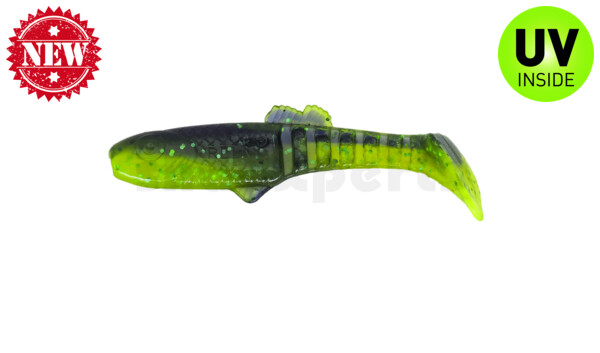 005007B113 Montana 2,5" (ca. 7cm) grün (chartreuse)-Glitter / blau-violett Glitter