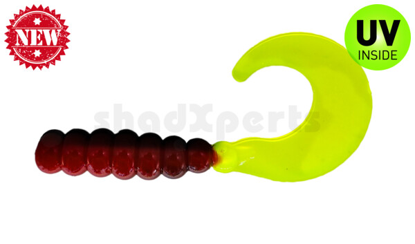 000603039 Fat Grub 2" (ca. 5 cm) Red/Black/Chartreuse