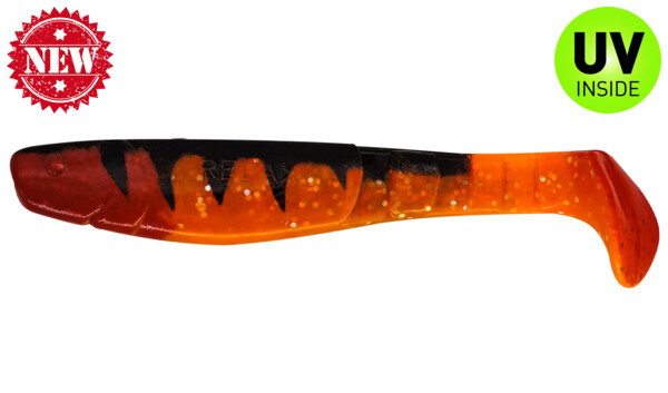 000211-122Z Kopyto-Classic 4" (ca. 11,0 cm) fluoorange Glitter / Zander / red tail