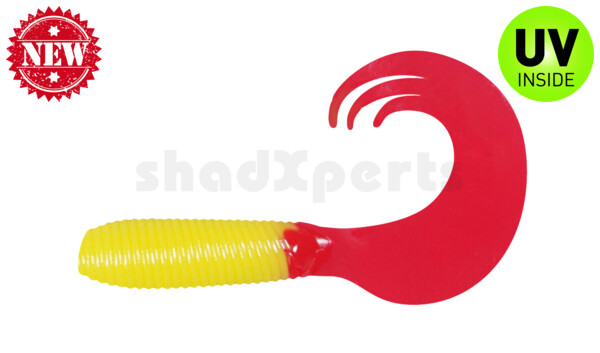 000607TT-052 Twister 3" Tri-Tail regulär (ca. 7,0 cm) gelb/Red Tail