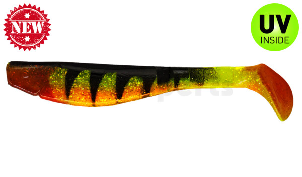 000220-066ZO Kopyto-Classic 8" (ca. 20,0 cm) grün (chartreuse) - glitter / Zander / bauch: Orange