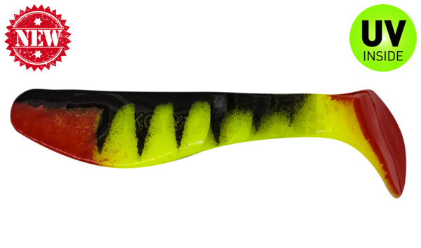 000208-055Z Kopyto-Classic 3" (ca. 8 cm) fluogelb / Zander / red tail