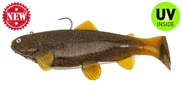 SBT25GMOC Castaic-Swim-Bait-Trout - 10" (25cm) sinking im Hartschalenblister Motoroil Classic