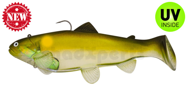 SBT25GA Castaic-Swim-Bait-Trout - 10" (25cm) sinking im Hartschalenblister Ghost AYU