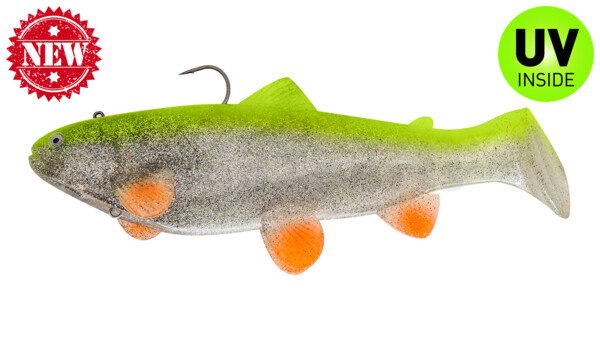 SBT25GFS Castaic-Swim-Bait-Trout - 10" (25cm) sinking im Hartschalenblister Ghost Fire Shiner