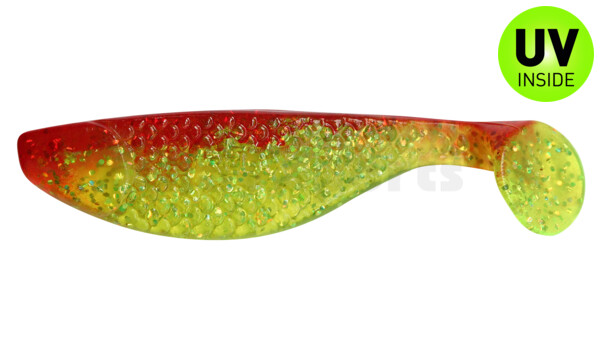 000108068 Aqua 3" (ca. 8,0 cm) chartreuse-glitter / red