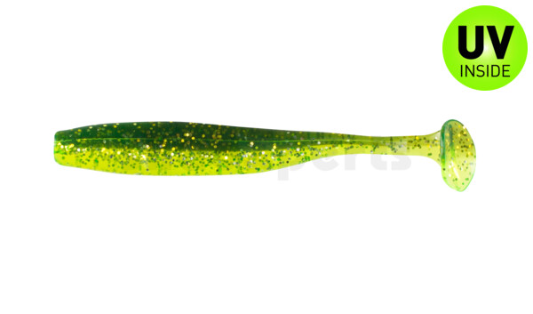 003407B054 Bass Shad 2,5" (ca. 7 cm) grün (chartreuse)-Glitter / motoroil Glitter
