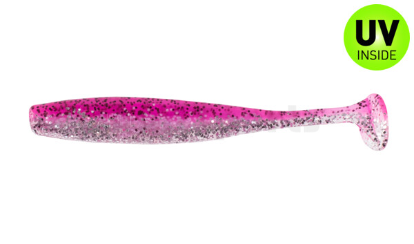 003407B315 Bass Shad 2,5" (ca. 7 cm) klar silber Glitter / hot pink Glitter