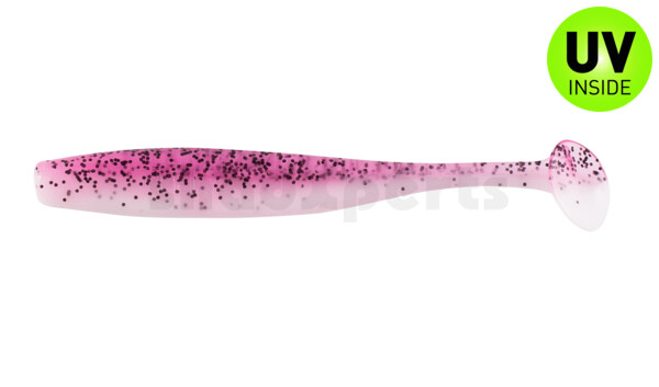 003407B320 Bass Shad 2,5" (ca. 7 cm) reinweiss / hot pink Glitter