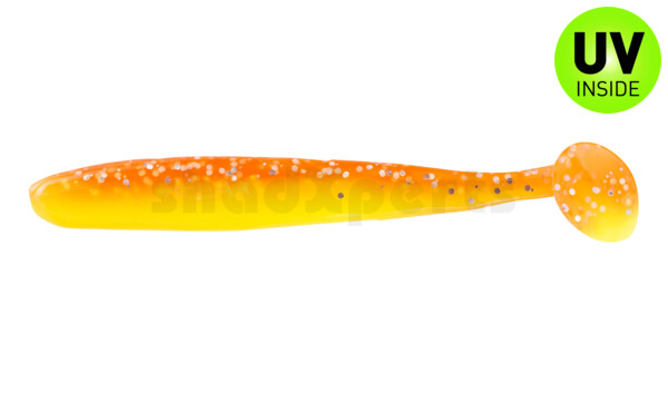 003408B033 Bass Shad 3“ (ca. 7,5 cm) fluogelb  / orange-silber Glitter
