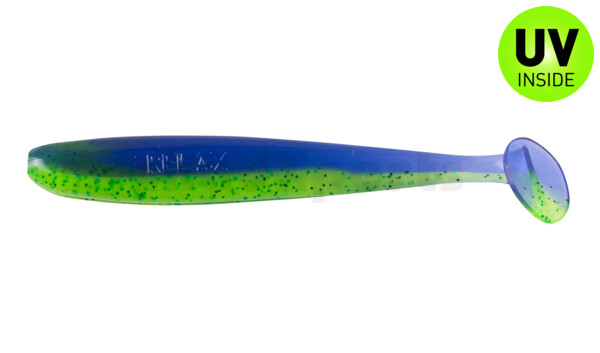 003408B113 Bass Shad 3“ (ca. 7,5 cm) grün (chartreuse)-Glitter / blau-violett Glitter