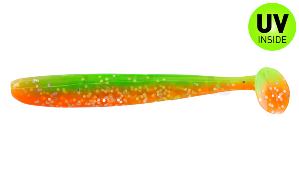 003408B141 Bass Shad 3“ (ca. 7,5 cm) orange-glitter / lime-glitter