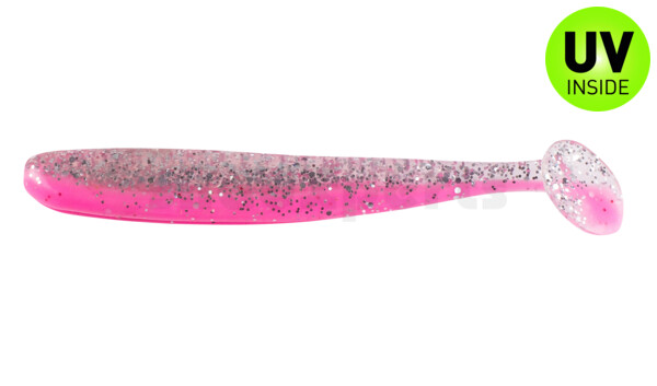 003408B300 Bass Shad 3“ (ca. 7,5 cm) bubblegum / klar silber Glitter