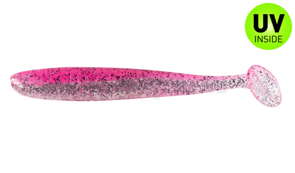 003408B315 Bass Shad 3“ (ca. 9 cm) klar silber Glitter / hot pink Glitter