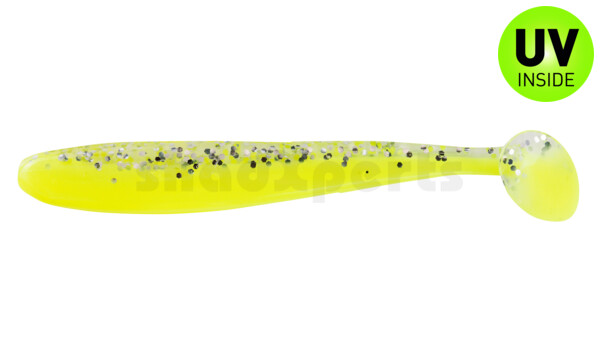 003408B319 Bass Shad 3“ (ca. 9 cm) fluogelb / klar silber glitter