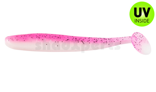 003408B320 Bass Shad 3“ (ca. 7,5 cm) white / hot pink glitter