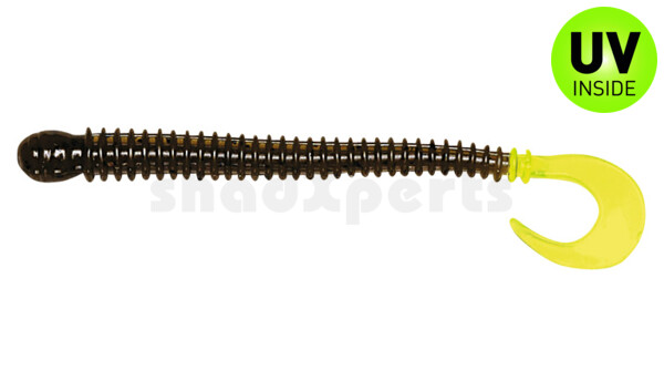 002511003 Drop Shot Ringer Worm 4" (ca. 10,5 cm) Green Pumkin/Chartreuse Tail