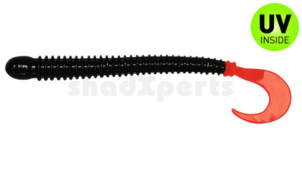 002511015 Drop Shot Ringer Worm 4" (ca. 10,5 cm) Black Firetail