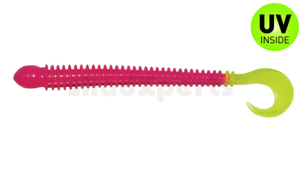 002511032 Drop Shot Ringer Worm 4" (ca. 10,5 cm) Bubblegum Chartreuse Tail