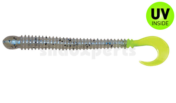 002511033 Drop Shot Ringer Worm 4" (ca. 10,5 cm) Blue Pearl S&P Chartreuse Tail