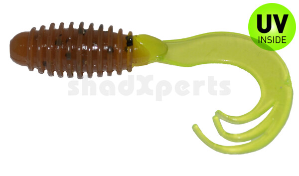 000605021 Ring Triple Grub 2"(ca. 4,7 cm) Pumkin Seed/chartreuse