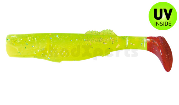 000712B034 California 4" (ca. 11,0 cm) fluogelb  / fluogrün-Glitter