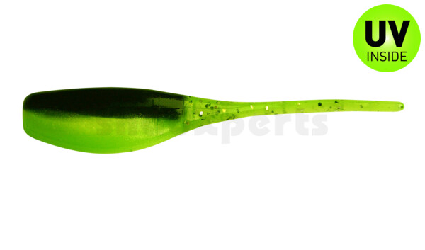 002405017 Stinger Shad 2" (5,2cm) greenpearl / black / chartreuse glitter tail