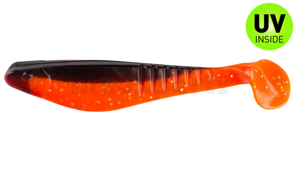 000812074 Shark 4" (ca. 11,0 cm) orange-Glitter / schwarz