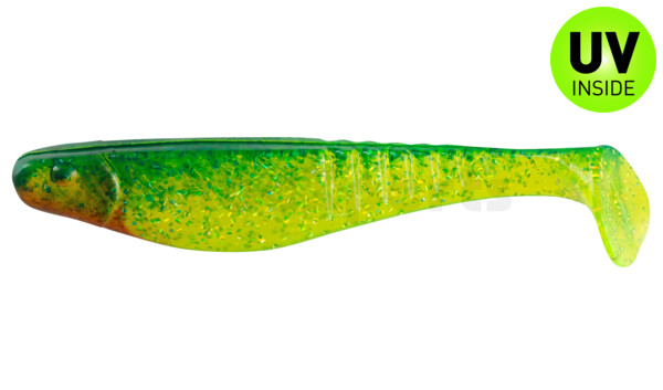 000812203 Shark 4" (ca. 11,0 cm) grün(chartreuse)-Glitter / blau