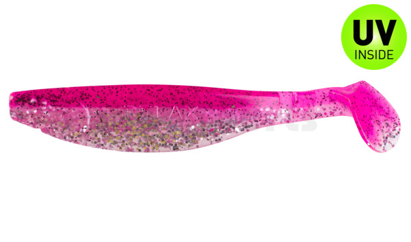 000212B315 Kopyto-River 4" (ca. 11,0 cm) clear silver glitter / hot pink glitter