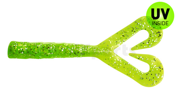 000610DT-01 Big Twin Tail 4" (ca.10cm) silk-lime glitter