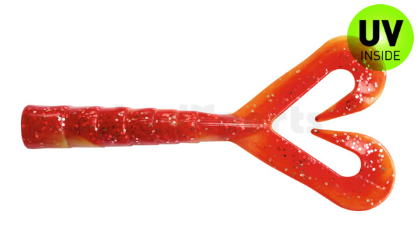 000610DT-04 Big Twin Tail 4"(ca. 10cm) silk- red glitter