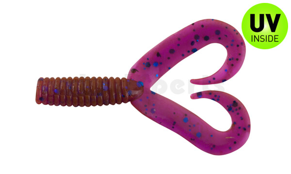 000604DT-303 Twister 2" Doubletail regular (ca. 4,5 cm) crawfish-violet-electric blue-glitter