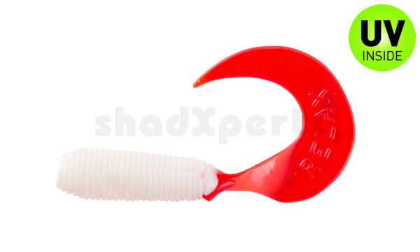 000604048 Twister 2" regulär (ca. 4,5 cm) reinweiß / red tail
