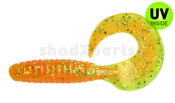 000508B141 Twister 4" laminiert (ca. 8,0 cm) orange-glitter / lime-glitter