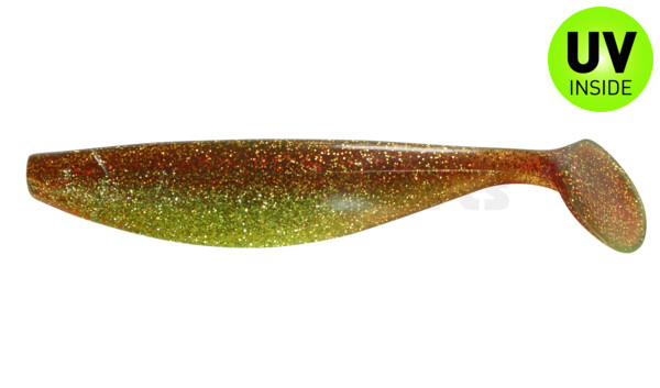 000416B054 Xtra-Soft 6" (ca. 16,0 cm) green (chart.) glitter/ motoroil glitter