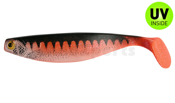 000416-122Z Xtra-Soft-Nature 6" (ca. 16,0 cm) fluoorange glitter  / print / belly: white