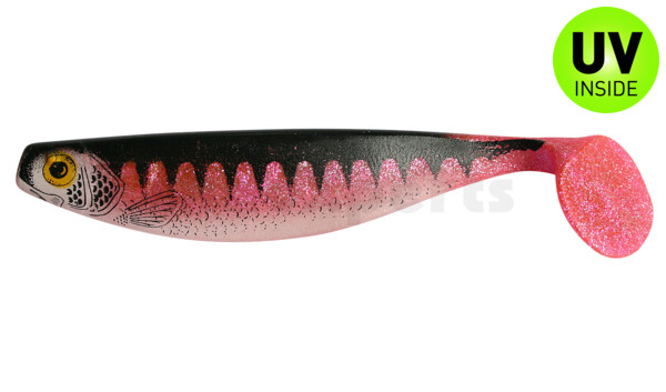 000416-155Z Xtra-Soft-Nature 6" (ca. 16,0 cm) hot pink glitter  / print / belly: white