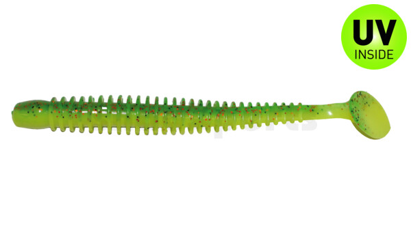 004010B002 Texas 4" (ca. 10 cm) fluogelb  / grün-Glitter