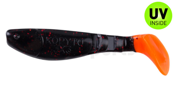 000208204OT Kopyto-Classic 3" (ca. 8,0 cm) black-red-glitter / orange tail