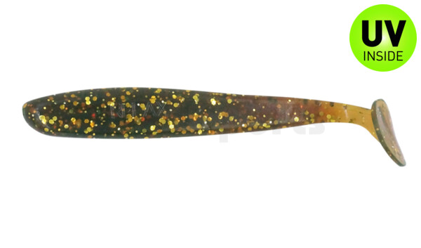 003408092 Bass Shad 3“ (ca. 9 cm) motoroil-gold-Glitter