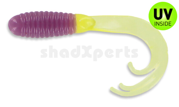 000645040 Triple Tail Grub 2"  (ca. 5 cm) Purple/Chart