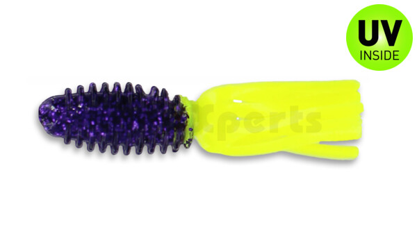 001606027 Slab Tube 1.75"  (ca. 4,5 cm) Purple Glitter/Opaque Chartreuse