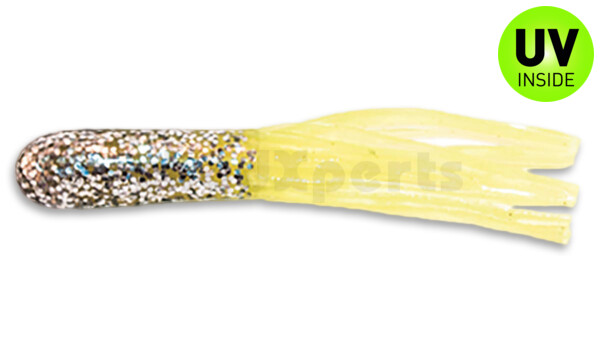 001605011 Crappie Tube 1.75" (ca. 4,5 cm) Silver Glitter/Chartreuse