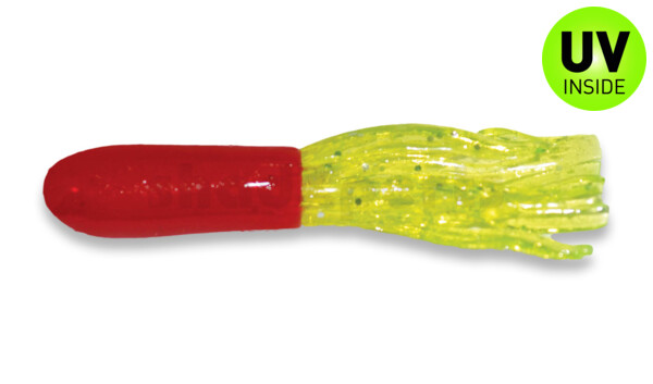 001604032 Crappie Tube 1.5" (ca. 3 cm) Red/Chart Sparkle