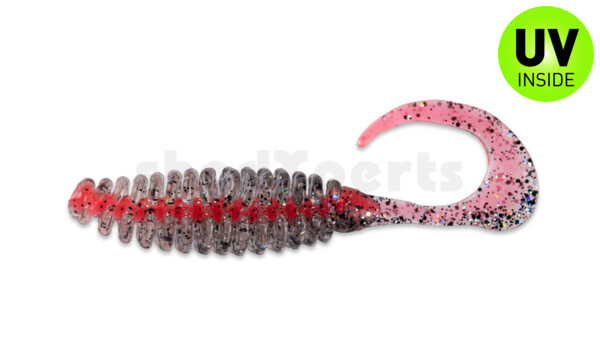 000512B076 Turbotwister 5" (ca. 12,0 cm) rot / klar silber glitter