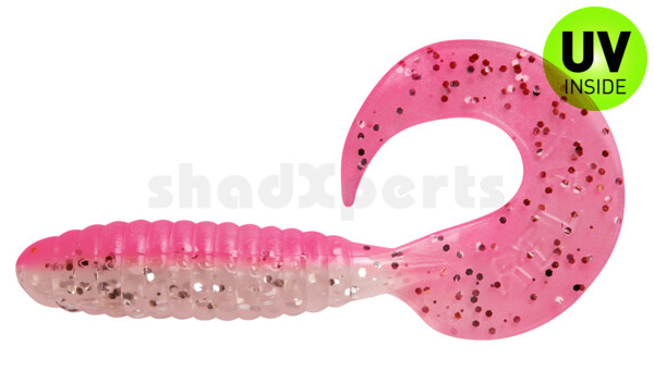 000508B300 Twister 4" laminiert (ca. 8,0 cm) bubblegum / clear silver flake