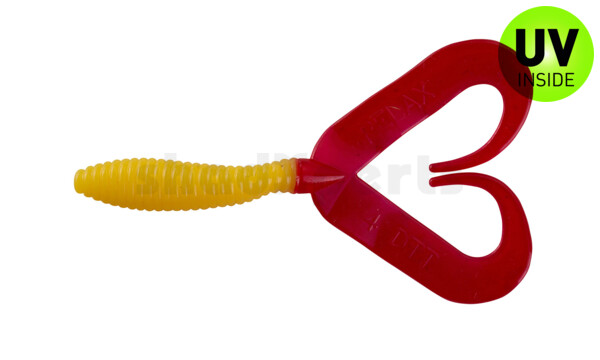 000607DT-052 Twister 3" Doubletail regulär (ca. 9,0 cm) gelb / red tail
