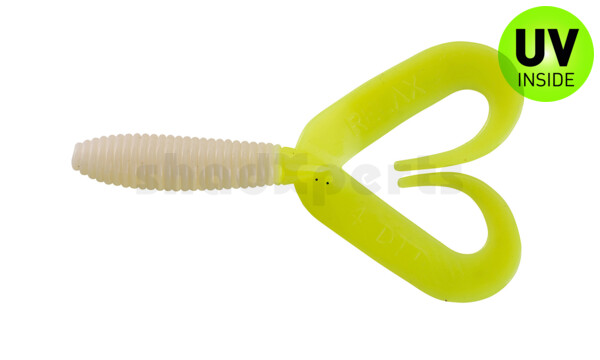 000607DT-125 Twister 3" Doubletail regulär (ca. 9,0 cm) reinweiß / fire tail