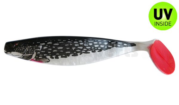 000416-007PIBRT Xtra-Soft-Nature 6" (ca. 16,0 cm) pearlwhite / pike (black) red tail